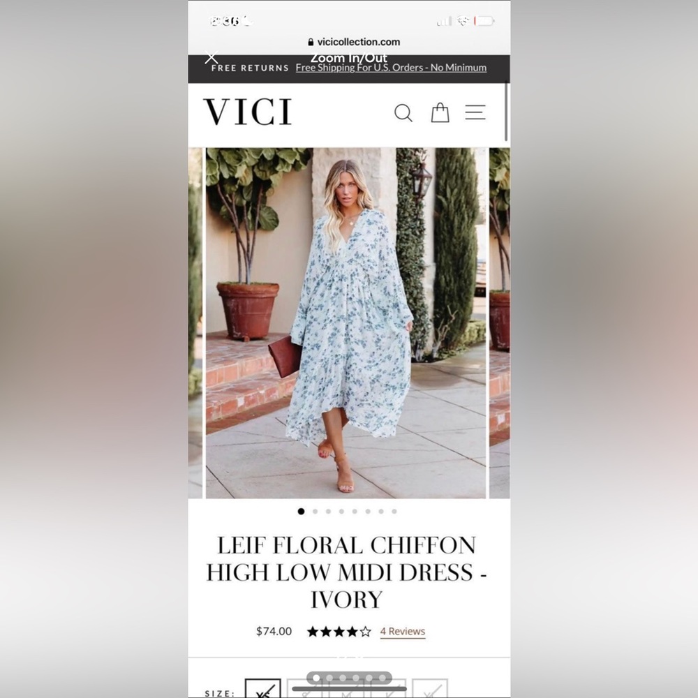 Blue floral vici maxi dress